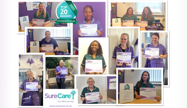 SureCare Central Cheshire is one of the North West's Top 20 home care providers