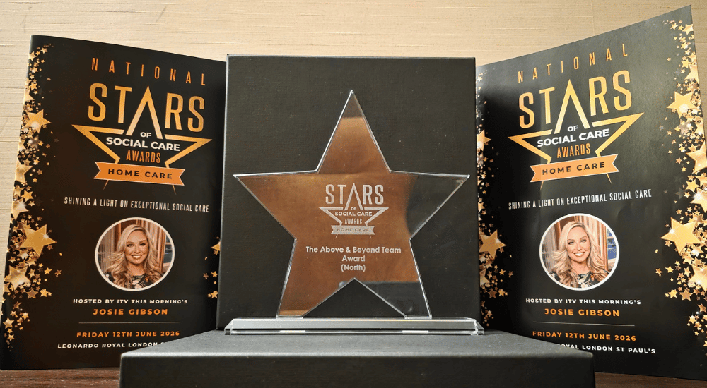 SureCare Central Cheshire celebrates as Winner of The Above and Beyond Team Award